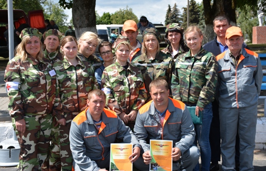 Огонь, вода и очаг химического заражения: в Глусском районе прошли соревнования формирований гражданской обороны