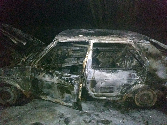 Вечером пятого января в районе деревни Чикили горел автомобиль