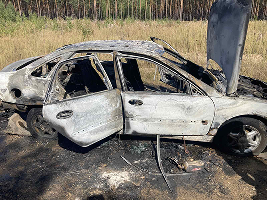На автодороге Глуск — Заполье (Калатичского сельсовета) 4 сентября загорелся автомобиль