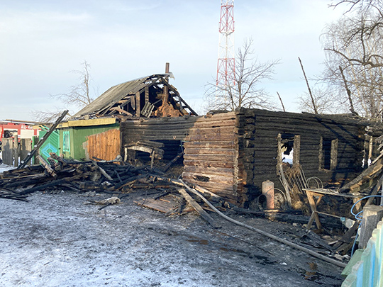 Пожар в Берёзовке. Сгорел сарай