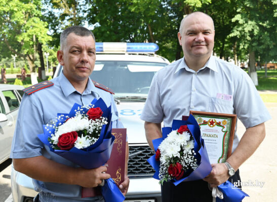 На заслуженный отдых проводили сотрудников оперативно-дежурной службы Глусского РОВД